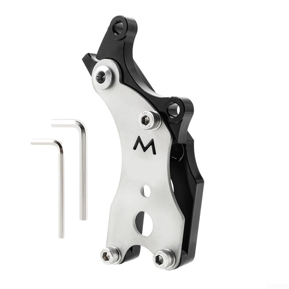 Kit de conversion d'adaptateur de frein à disque de vélo de route en alliage d'aluminium V Brake à monter pour cadre arrière triangulaire Noir Rouge Or Argent (Noir)