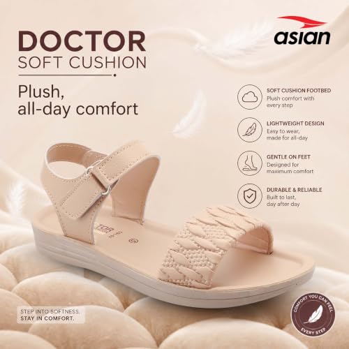 Image of ASIAN CSL-02 Women's Stylish Lightweight Sandals | Soft Cushioned Comfort, Velcro Fit, Fashionable Design for Office, Casual Outings & Daily Use