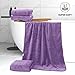 Cosy Family Microfiber 4 Pack Bath Towel Set, Lightweight and Quick Drying, Ultra Soft Highly Absorbent Towels for Bathroom, Gym, Hotel, Beach and Spa (Purple)