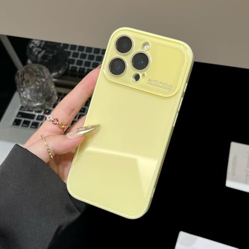 Coque iPhone 12 Pro Max en verre trempé jaune anti-rayures pour votre écran
