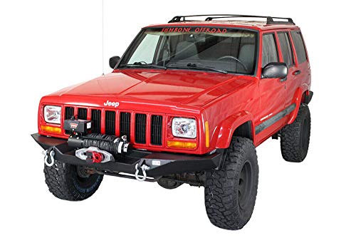 Fishbone Offroad Cherokee Xj Front Winch Bumper W/O Grille Guard Bullhead Steel Black Textured Powdercoat #TOP1