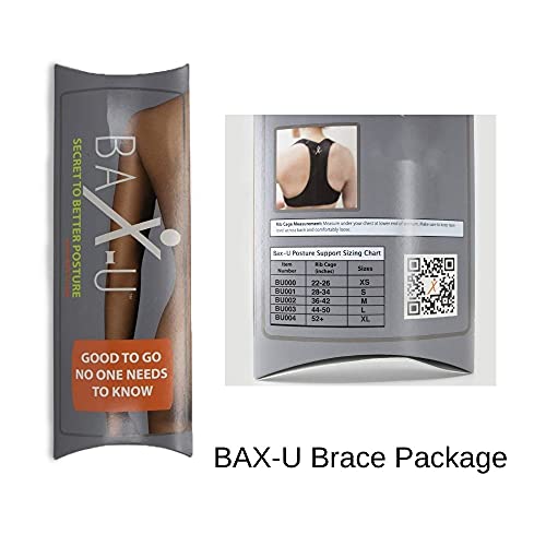 BAX-U Posture Corrector | UNISEX | Adjustable and Comfortable Upper Back & Shoulder Support Brace | Chiropractor Designed | MEDIUM | BLACK