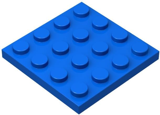 Placas azules clásicas a granel, placa azul 4x4, placas de construcción planas de 50 piezas, compatibles con piezas y piezas de Lego 4x4 placas