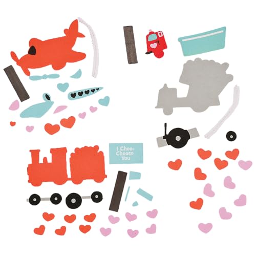 Valentine Transportation Magnet Craft Kit - Makes 12 - Valentine's Day Crafts for Kids and Fun Home Activities