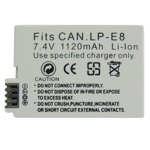 Image of Battery LP-E8 LPE8 for Canon EOS 550D, EOS 600D, EOS 700D, EOS Rebel T2i, EOS Rebel T3i, EOS Rebel T4i, EOS Rebel T5i