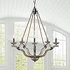 KNWZVC Vintage Wooden Chandeliers 5-Light Farmhouse Flaxen Hemp Rope Chandelier Rustic Antique Wood Hanging Ceiling Pendant Light Fixture for Dining Room Living Room Bedroom Foyer Bedroom