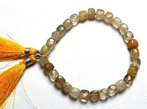 Quartz rutilé doré LKBEADS, perles cubes d'émotion pure - 5