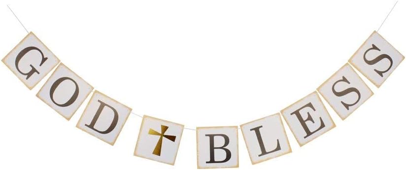 God Bless Banner, Decors for Christening, Baptism, Baby Shower or First Communion