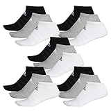 adidas 15 Paar Performance No Show Sneaker Socken Unisex Kurzsocke, Farbe:schwarz - weiß - grau, Socken & Strümpfe:43-45