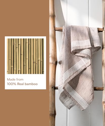 Image of Thirsty Towel by Doctor Towels, Bamboo Bath Towel Slub 250 GSM | Pack of 2 Quick Dry & Ultra Soft | Antimicrobial Bamboo Towels for Bath Large Size 75 x 150 cm for Men & Women - Brown, Denim