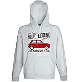  Teesandengines Autobianchi A112 Abarth 70 HP Felpa Grigia con Cappuccio di Cotone Size Large
