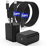 𝟐𝐏𝐚𝐜𝐤 45W Super Fast Charger Type C, for Samsung Galaxy S25 S24 Charger Block with 10FT Type C Charging Cord for Samsung Galaxy S25 S24+/Ultra/S22/S21/S20, iPhone 17 Air/16/15 Pro,Pro Max,Plus