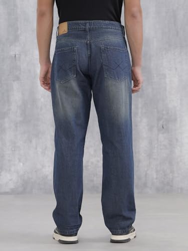 Image of WROGN Men's 100% Cotton Jeans | Solid | Anti Fit