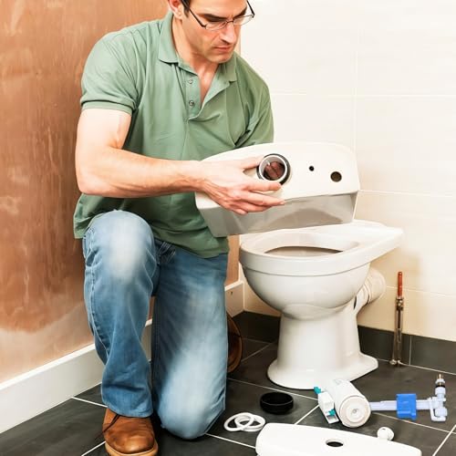 1 Stück Spülkasten Füllventil, Füllventil für Spülkasten WC Spülkasten Ersatzteile G3/8 G1/2 Zoll Für Keramik Spülkasten (Blau-Weißer)