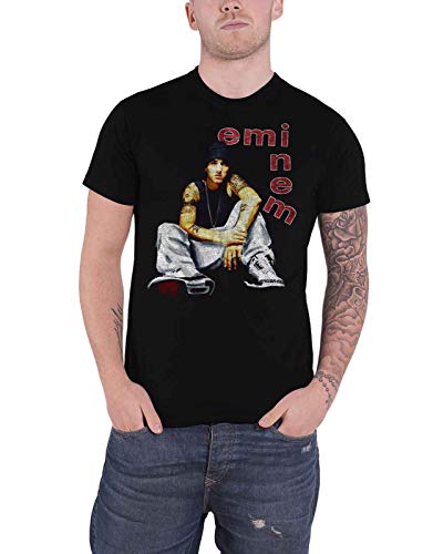Eminem Letters Slim Slim Shady T-Shirt Black