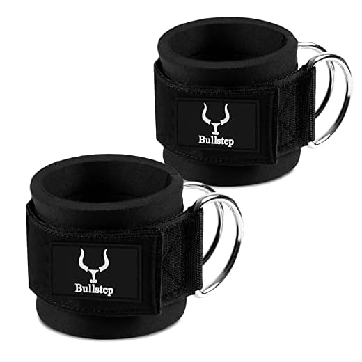 Bullstep Tobilleras Poleas Gym Acolchado para Cable Maquina Gym gluteos y piernas. 2 Piezas Correa Tobillo Polea Gimnasio casa, agarres poleas Gym caneleiras Fitness