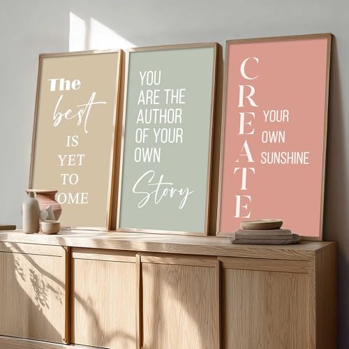 Image of kotart - Motivational Quotes Poster With Frame | Quotes Wall Decor Paintings | Quotes Wall Decor Poster With Frames | Wall Hanging Paintings For Office Living Room Bedroom Set of 3 (10x19 inch, D)