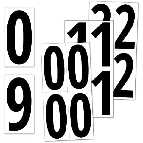 40 Pieces, 150mm - Large Number Stickers, Waterproof Vinyl Stick On Numbers - Black Numbers Cover