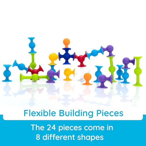 Fat Brain Toys Squigz Starter Set, 24 Piece Suction Bath Toys, Sensory Toys for Kids 3 and Up - Image 4