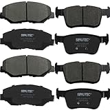 SIPAUTEC-Front & Rear Carbon Fiber Ceramic Brake Pads Compatible with Honda For Civic 2016 2017 2018 2019 2020 2021| OEM Fitment | Low Noise | Dust Free | 8 Brake Pads