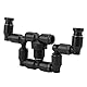 Bone Design Nebel Sprinkler, 360 verstellbare Düsen Reptile Nebel Sprinkler Aquarium System Connect 1/4 ’’ Tub Pet Kühlsystem für Rainforest Tank, schwarz