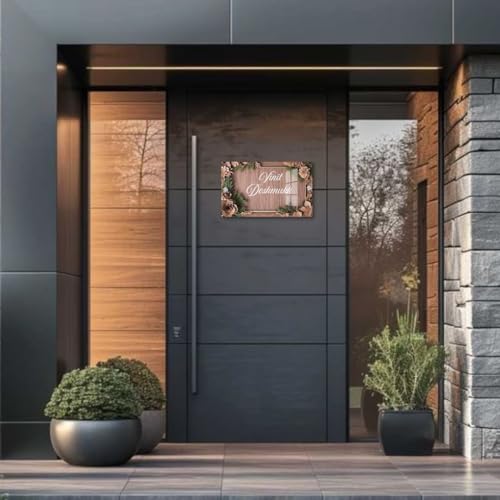 Image of Royal Personalized 12x8 Inch Golden Acrylic Door Name Plate - Elegant Design for Home, Office & Outdoor Entrances | Customizable Gift for Housewarming & Special Occasions