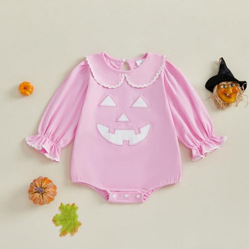 Halloween Baby Girl Outfit Pumpkin Patch Bubble Romper Doll Collar Oneise Jumpsuit Outfits Fall Clothes2