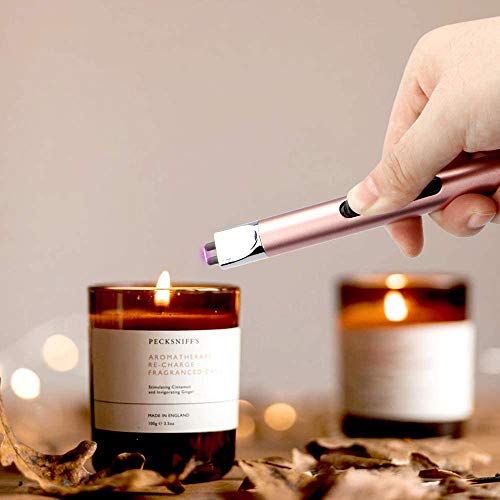 Candle Lighter, Electric Rechargeable Arc Lighter, USB Lighter with Safe Button, Birthday Candles Sparklers, No Fuel Needed, Perfect for Grill Kitchen BBQ Camping - Thumbnail 3