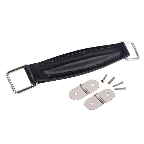 Speaker Handle Belt Black Guitar Amplifier Handle Strap PU Leather Sturdy Handles