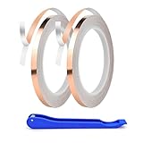 7/32 inch Hand Foiler and Silver Back Copper Foil for Stained Glass, 1.5 Mil Thick, 2 Rolls