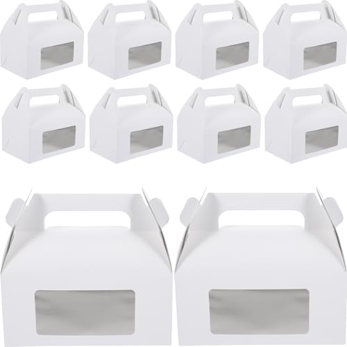 Boîtes à gâteaux carton blanc fenêtre haute visibilité et format 17x10,5x15 CM pour friandises