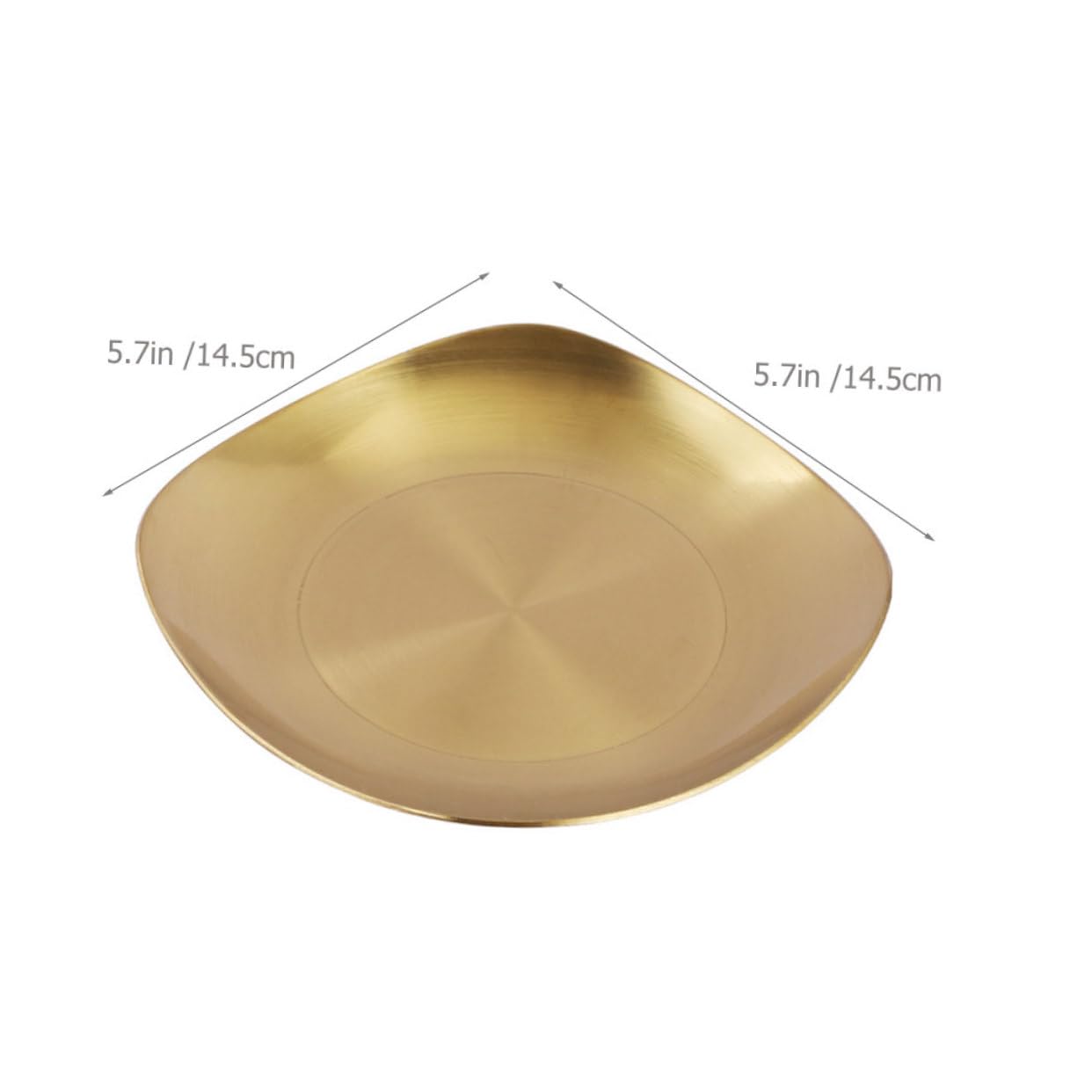 Unomor 1pc Seasoning Dish Housewarming Housewarming Sugar Dish Side Dish Plate Soy Sauce Plate Ketchup Bowl Pastry Plate Spice Dish Kitchen Tableware Stainless Steel Golden