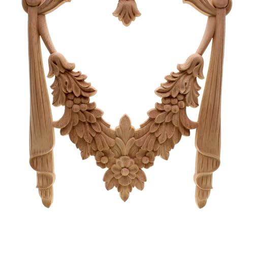 Fronton et applique d'angle en bois sculpté, figurine d'art 35 x 23 cm