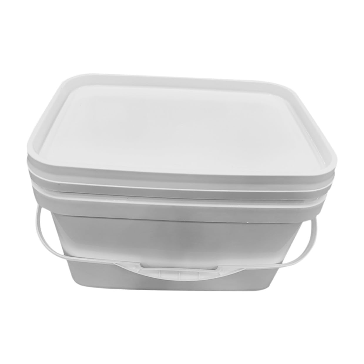 Secchio per Verniciare da 10 l in PP Bianco, Leggero e Facile da Trasportare, con Coperchio e Manico per Pittura e Miscelazione