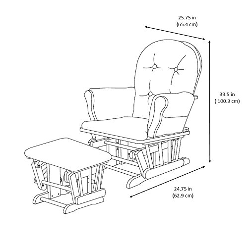 Storkcraft Hoop Glider and Ottoman, White/Denim