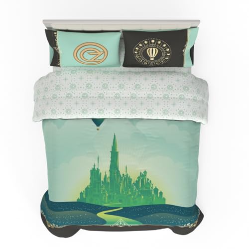 Image of Collectibles Wicked Elphaba and Glinda Bedding 5 Piece Super Soft Reversible Comforter and Sheet Set, Full, (Officially Licensed Product) By Franco
