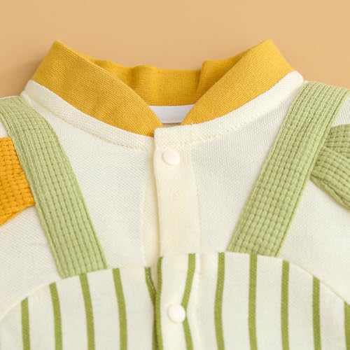 Image of Hopscotch Baby Boys Stripes Print Short Sleeves White Rompers