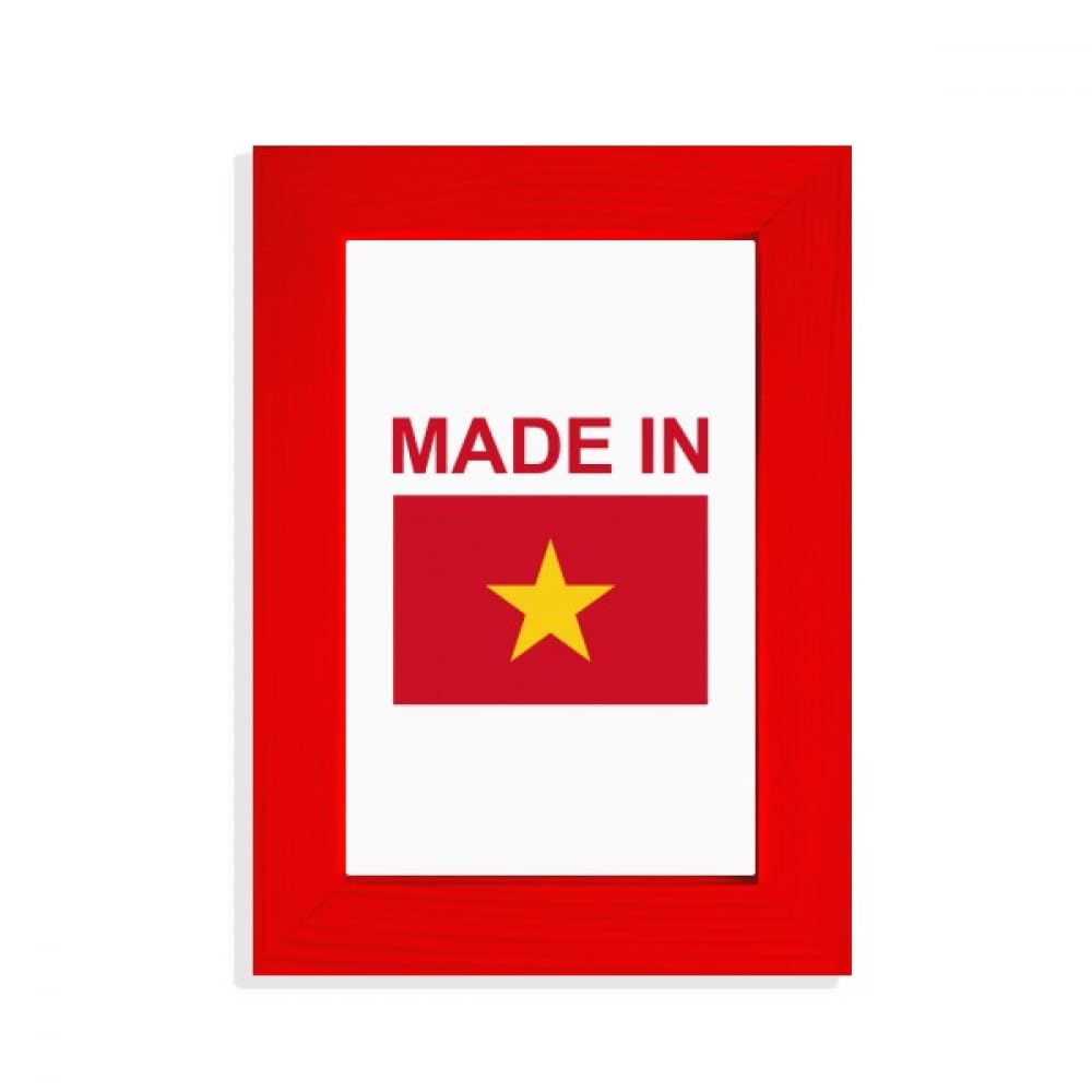 Cadre photo Vietnam Country Love Rouge en bois pour souvenir de voyage