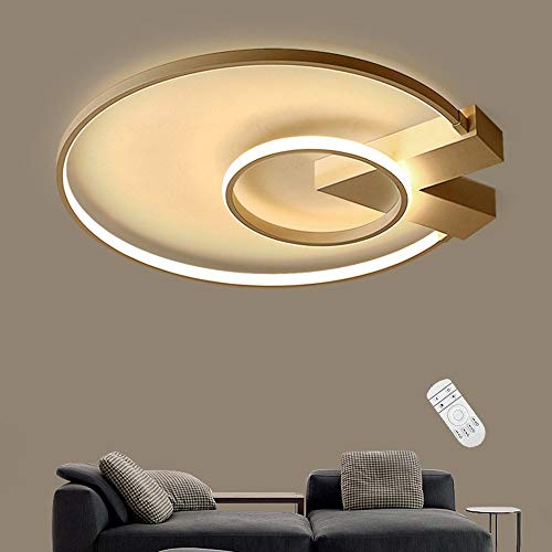 RREN Luz De Techo LED, 38W Lámpara De Techo Regulable, Aluminio Acrílico Creativo Araña De Estar Sala De Estar Comedor Habitación para Niños Lámpara De Techo L52cm * H7cm [Clase De Energía A ++] Cover