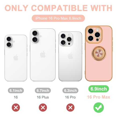 Coque de protection iPhone 16 Pro Max design rose avec béquille intégrée - 7
