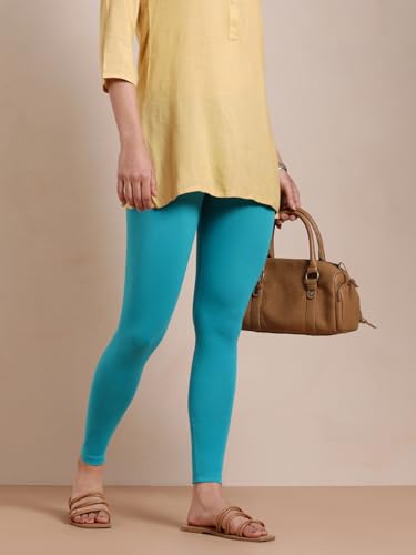 Image of TWIN BIRDS Super Stretchable Cotton Elasthane Fabric Ankle Length Leggings for Women