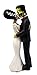Ebros Day of The Dead Wedding True Love Kiss Skeleton Frankenstein Skull Bride and Groom Couple Figurine Graveyard Macabre Ossuary Halloween Spooky Home Decor Statue