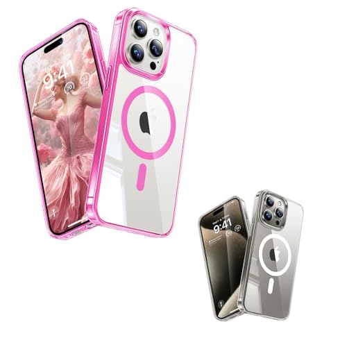 TORRAS Designed for iPhone 15 Pro Max Case for Pink Version & Crystal Clear Version