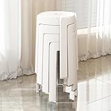 Stapelbarer Hocker aus Kunststoff, Modern Hoher Esszimmerhocker, Rutschfestes Fußpolster, Platzsparendes Design für Esszimmer, Wohnzimmer, Arbeitszimmer, Wohnung, 4er Set