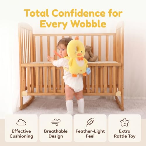 Image of Baby Head Protector Backpack - Soft & Lightweight Fall Cushion Backpack for Toddlers Walking and Crawling(Yellow Chick)