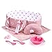 Enjoyin 8 Pcs Baby Doll Accessories Set Includes Feeding Bottle, Pacifier, Blanket, Pillow, Tablewares and Bassinet Carrier for 9' to 12' Dolls