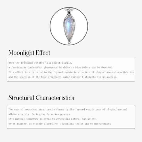 925 Sterling Silver New Beginnings Moonstone Pendant Necklace Moon Necklaces Jewelry for Women Birthday Mother’s Day Christmas Graduation Gifts for Women Mother Daughter3