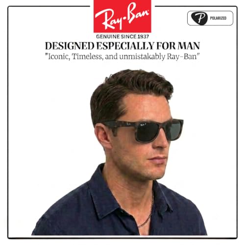 Image of Ray-Ban RB4165 JUSTIN CLASSIC Square Shaped Sunglasses for Men with Official RAYBAN Eyewear Kit