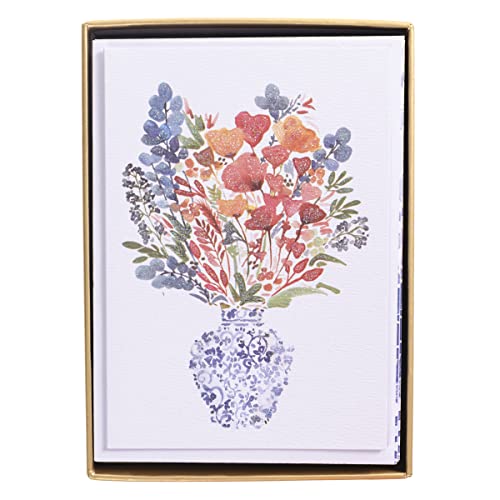 Image of Graphique Floral Greeting Cards | 16 Pack | All Occasion Blank Note Cards with Envelopes | Flower Design Boxed Set for Personalized Notes | Glitter Accents | 3.25 inch x 4.75 inch