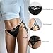 LuvNaja Lace Thongs for Women with Rhinestone Strap Sexy Underwear Seamless G-string Breathable Panties No Show Tanga Black